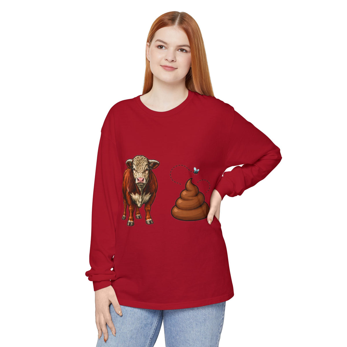 Bull & Poo Graphic Long Sleeve Tee