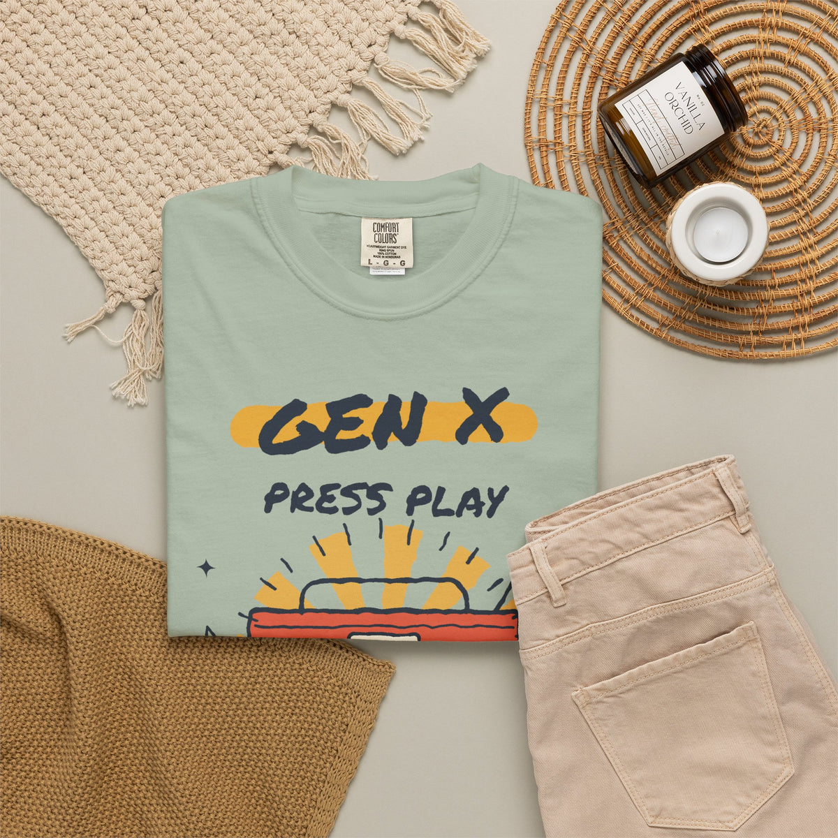 Press Play Boombox Music Graphic T-Shirt
