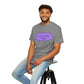 Wear What Today T-Shirt — Playful Purple Label Graphic Tee on gray