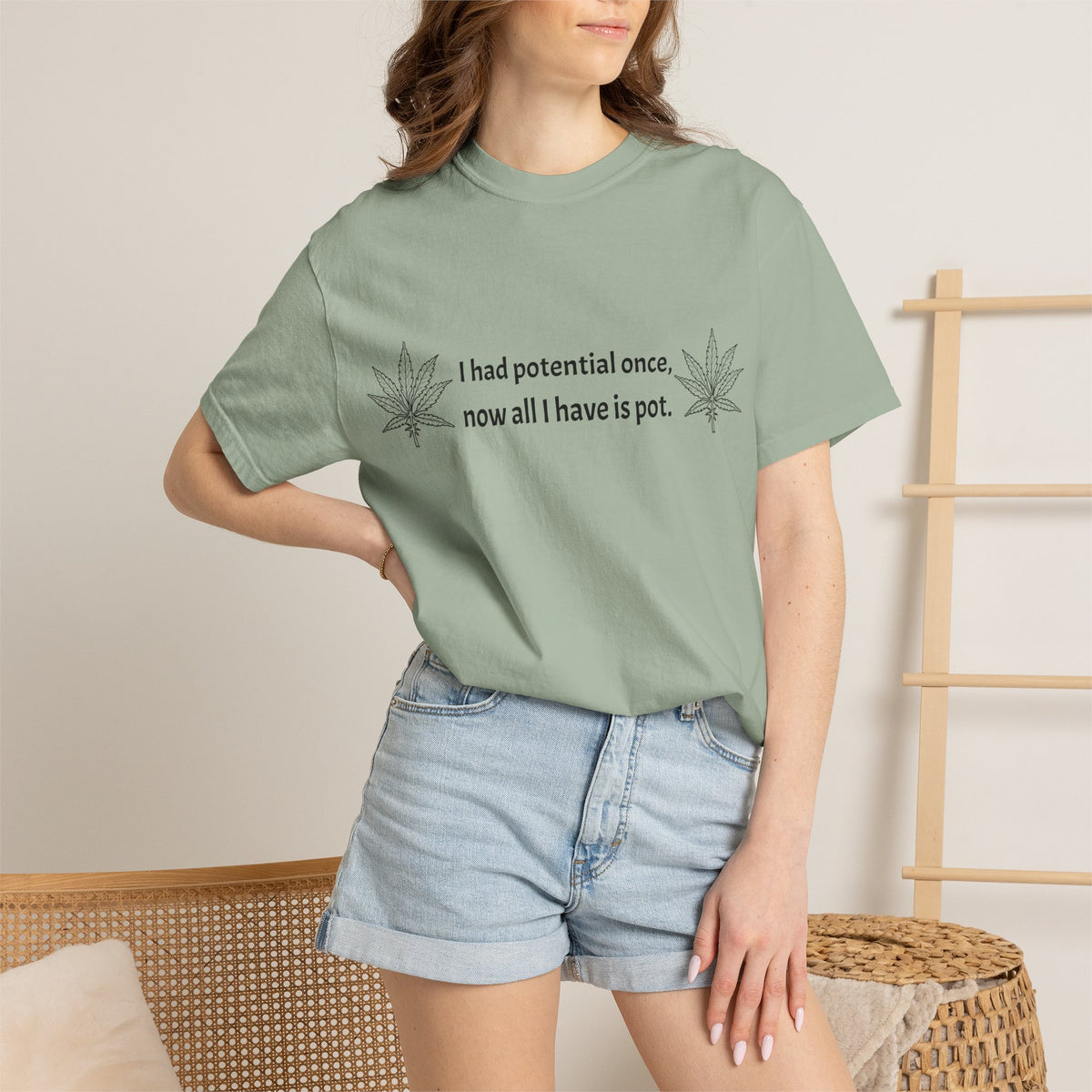Cannabis Humor T-Shirt — "I had potential once, now all I have is pot."