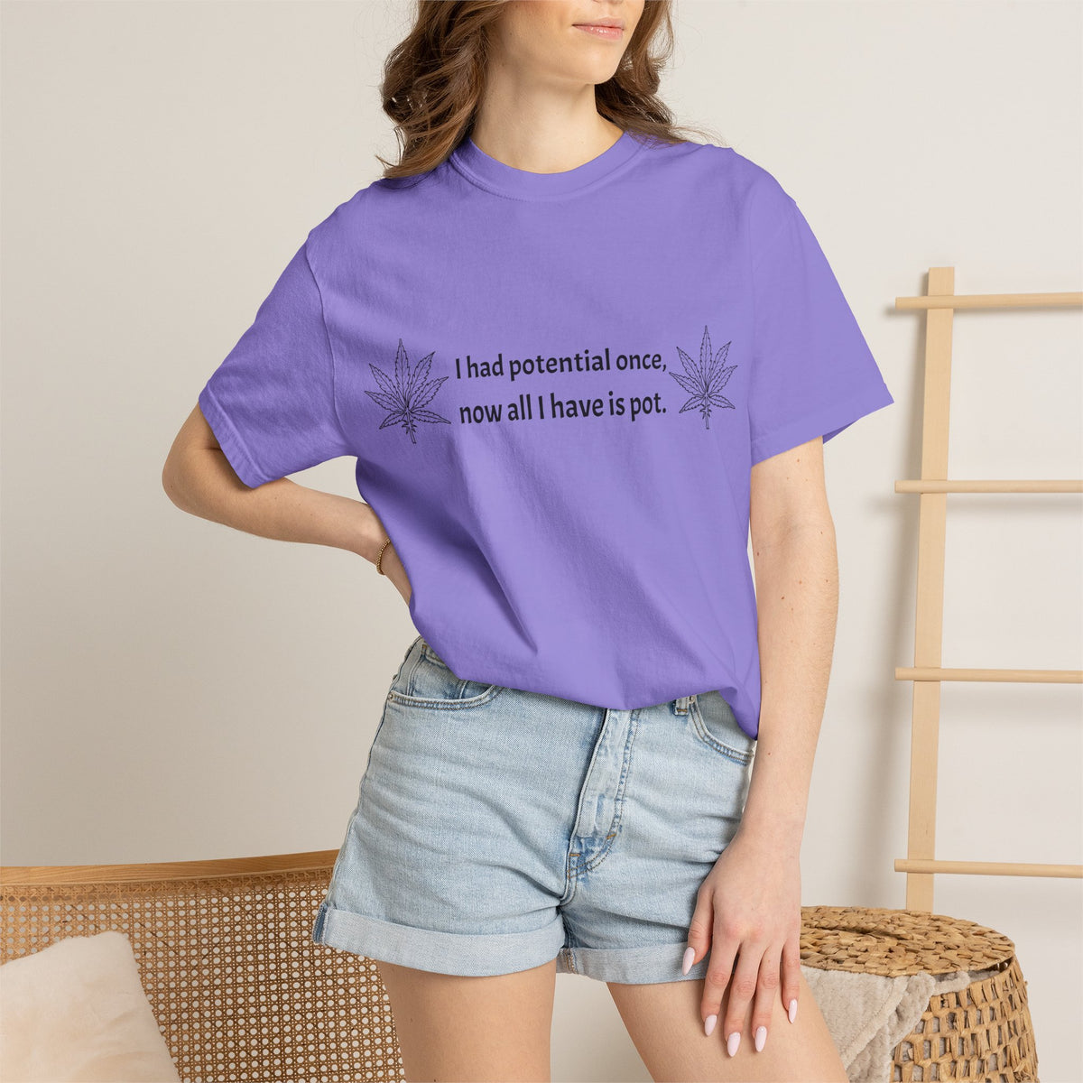 Cannabis Humor T-Shirt — "I had potential once, now all I have is pot."