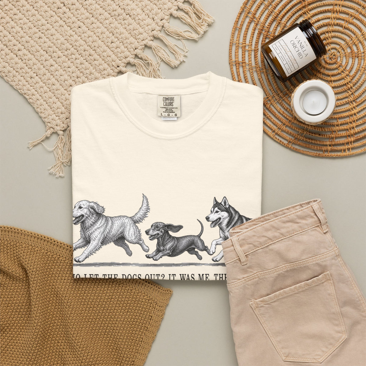 Dog Parade T-Shirt — "Who Let the Dogs Out?" Vintage Puppy Graphic Tee