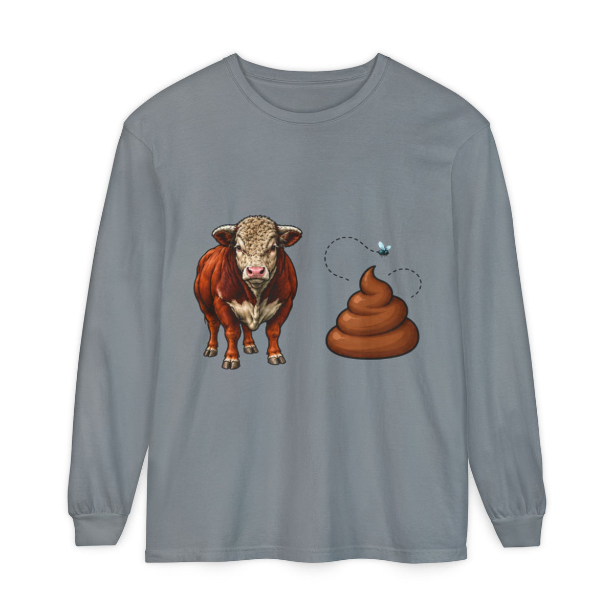 Bull & Poo Graphic Long Sleeve Tee