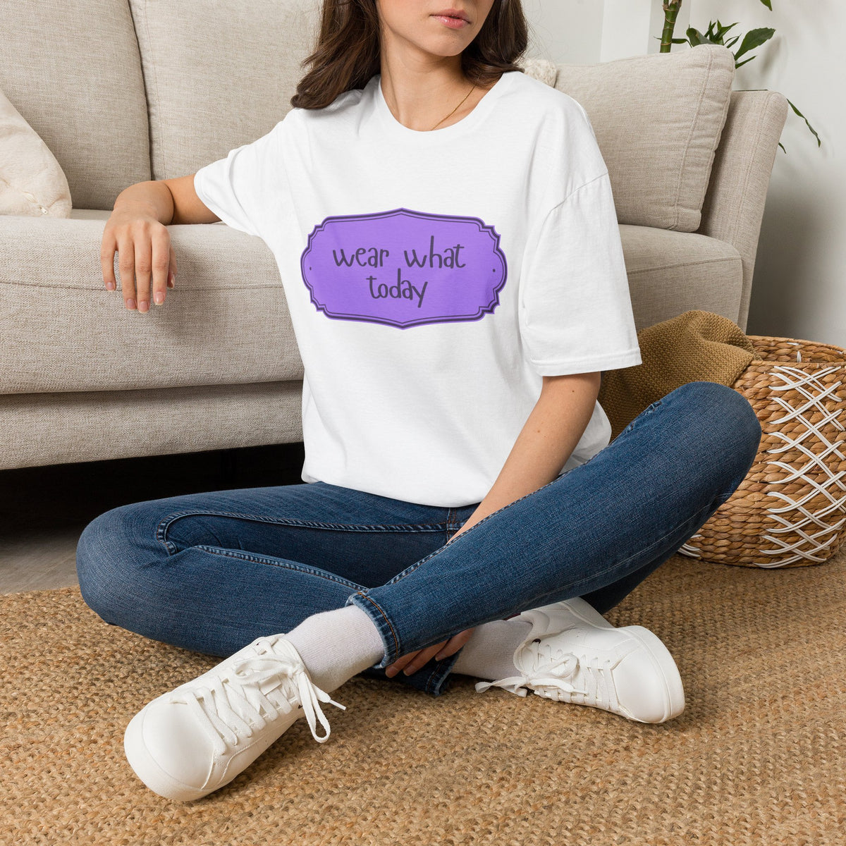 Wear What Today T-Shirt — Funny Casual Graphic Tee with Purple Label