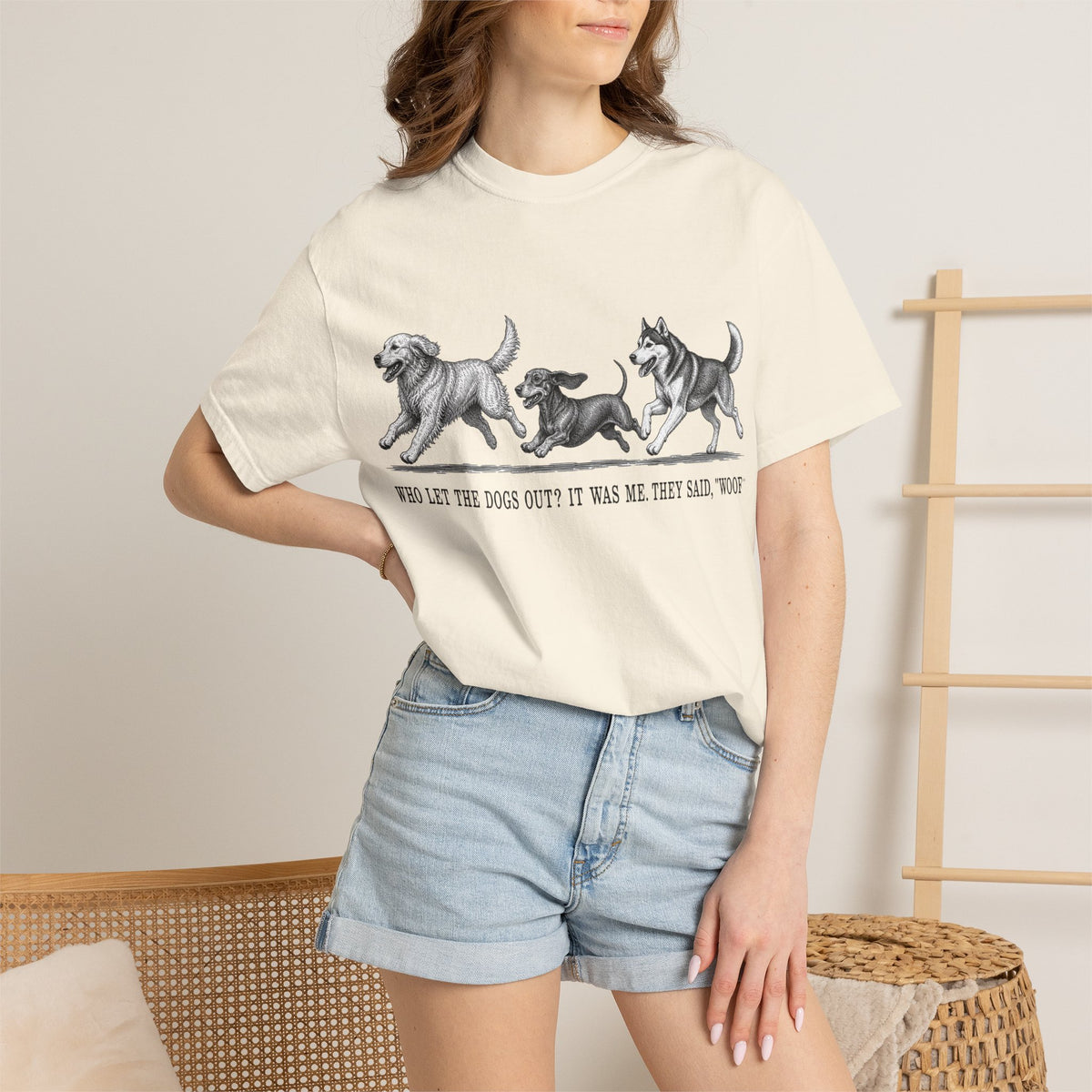 Dog Parade T-Shirt — "Who Let the Dogs Out?" Vintage Puppy Graphic Tee