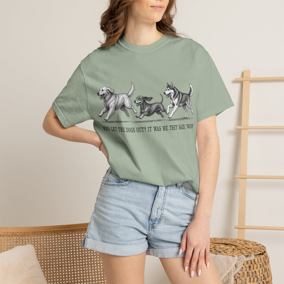 Dog Parade T-Shirt — "Who Let the Dogs Out?" Vintage Puppy Graphic Tee