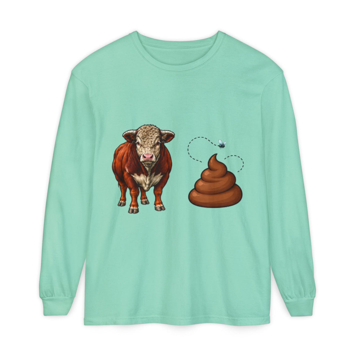 Bull & Poo Graphic Long Sleeve Tee
