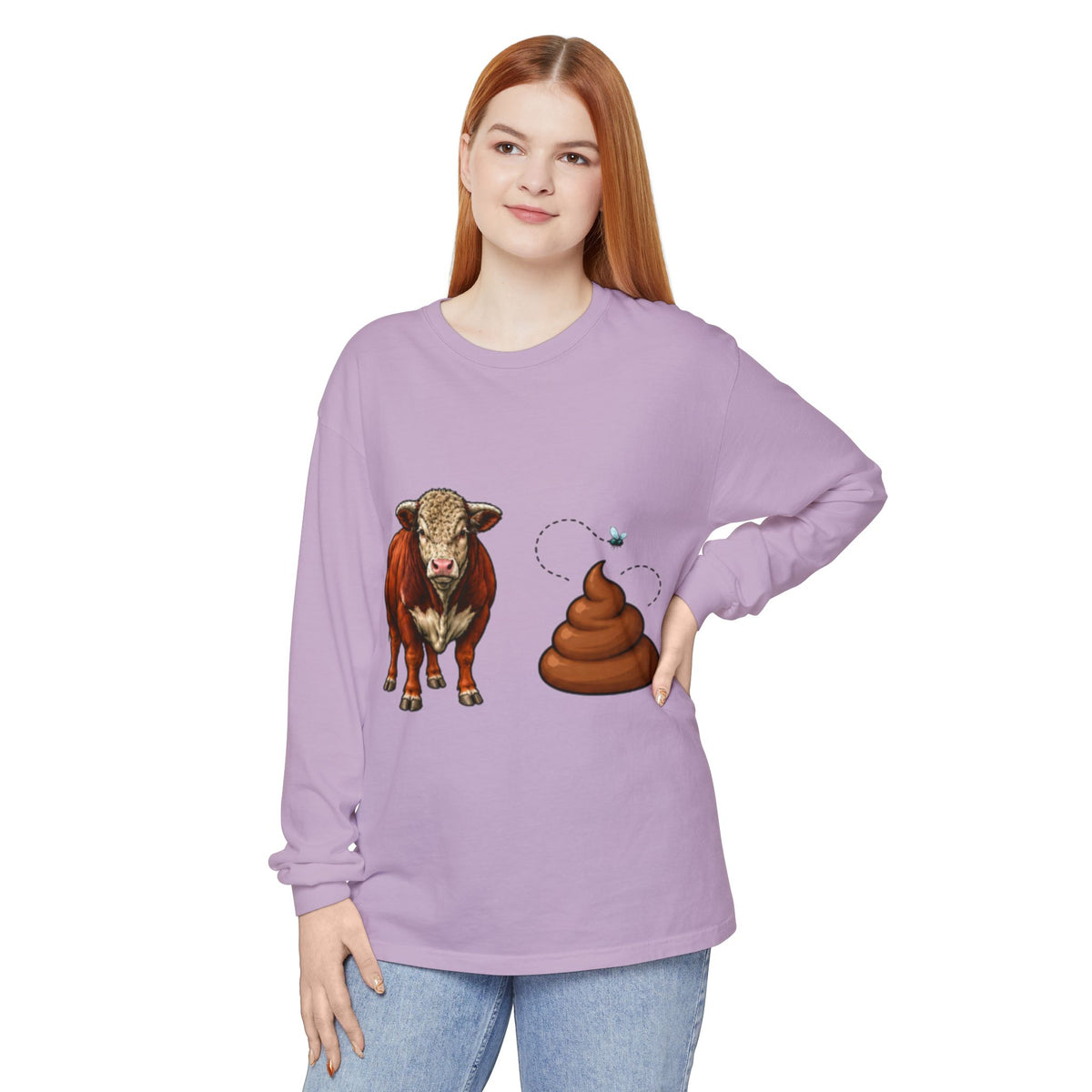 Bull & Poo Graphic Long Sleeve Tee