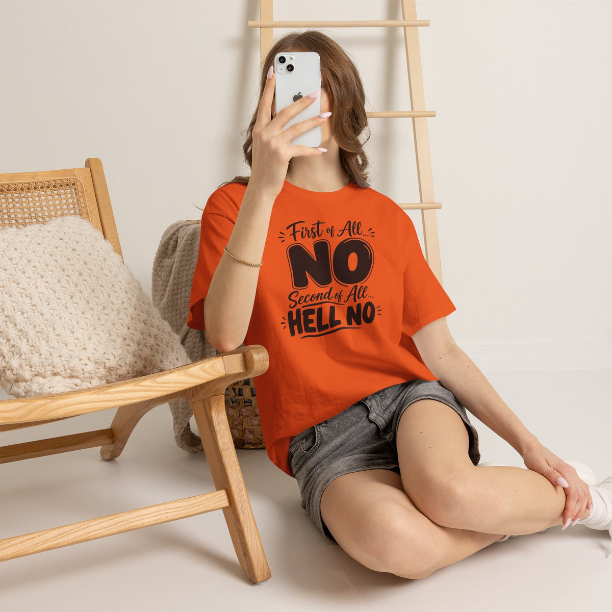 No / Hell No Graphic Tee — Funny Slogan Casual T‑Shirt