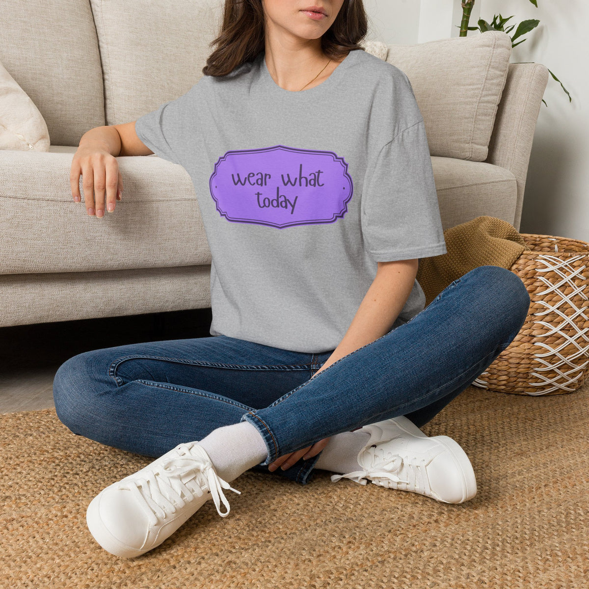 Wear What Today T-Shirt — Funny Casual Graphic Tee with Purple Label