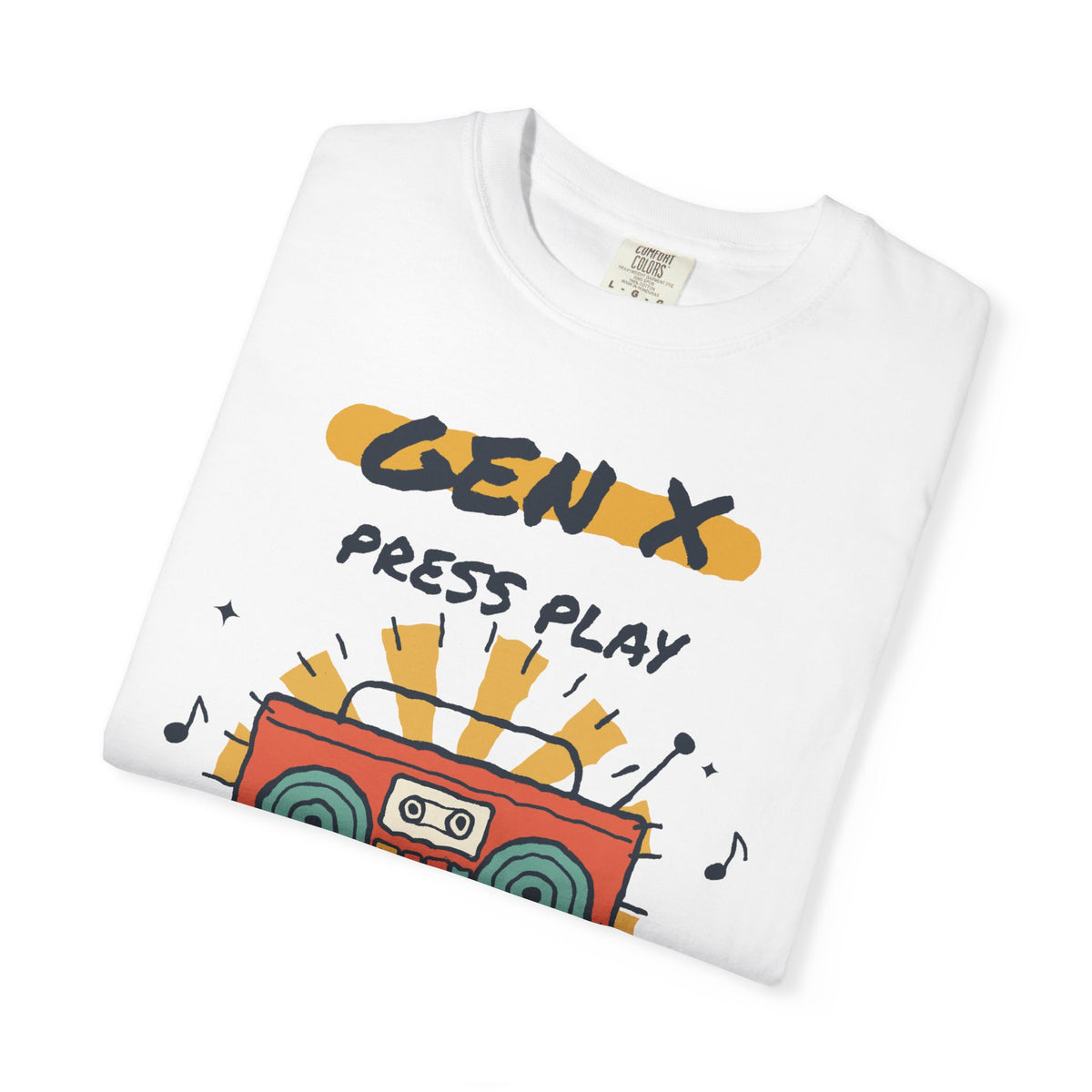Press Play Boombox Music Graphic T-Shirt
