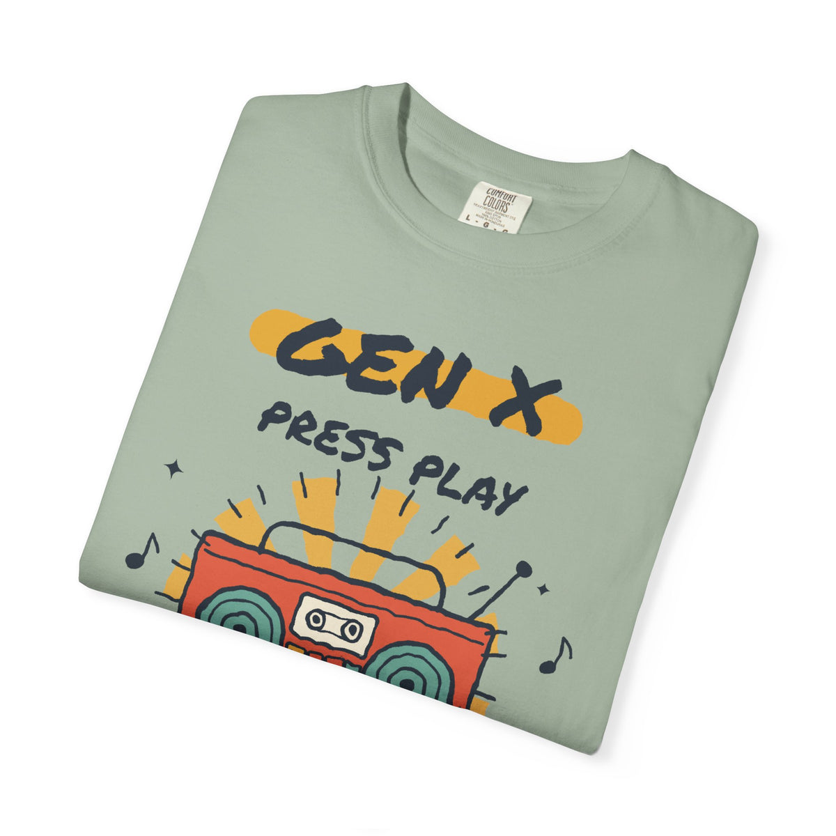 Press Play Boombox Music Graphic T-Shirt