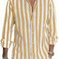 Striped Print Shirt Casual Loose Long-sleeved Shirt Men's Clothing