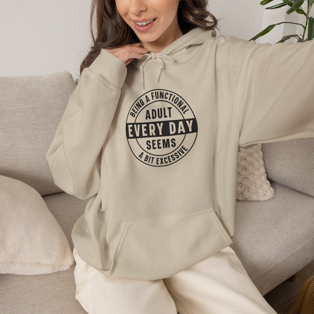Every Day Seems Adult Hooded Sweatshirt — Funny Minimalist Graphic Hoodie