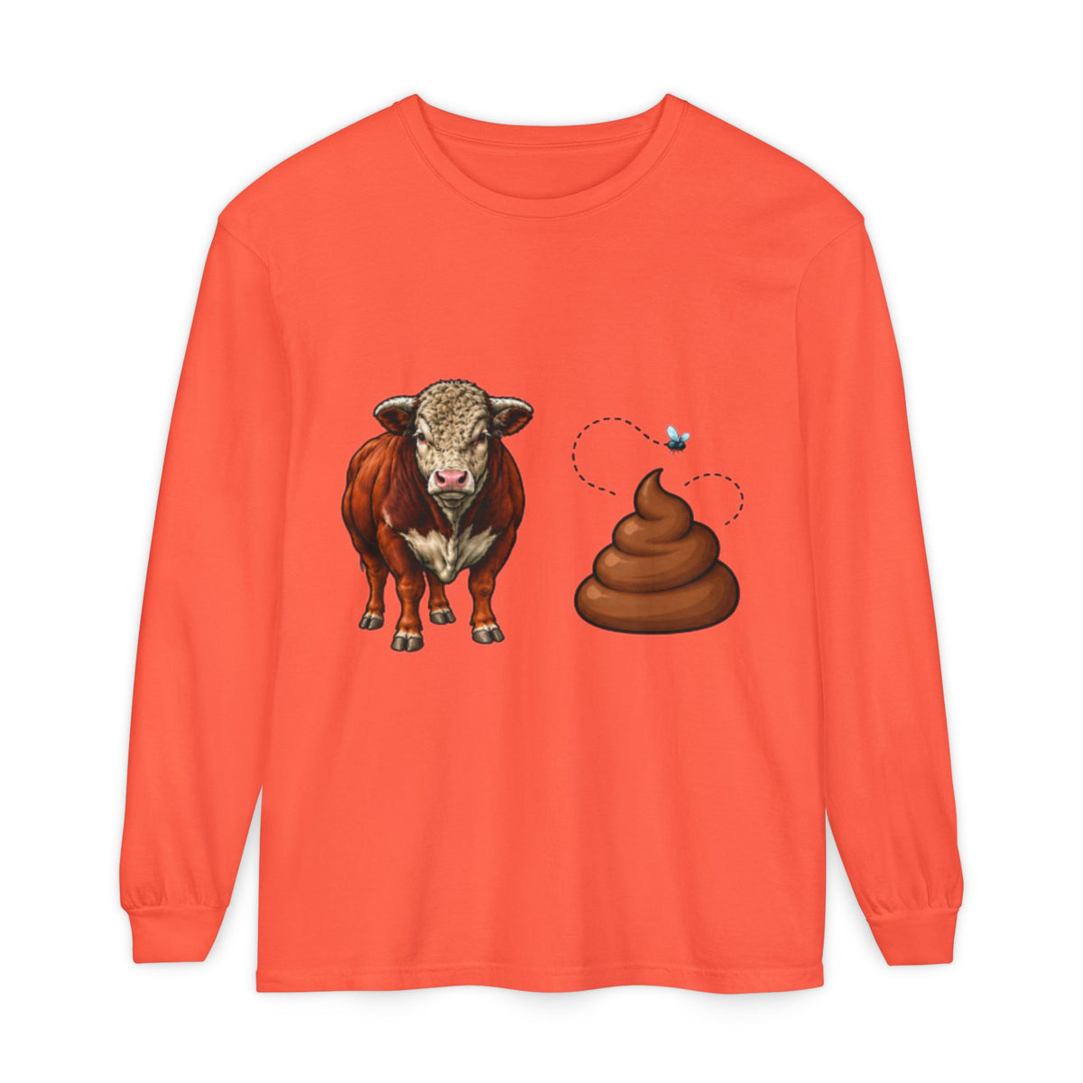 Bull & Poo Graphic Long Sleeve Tee