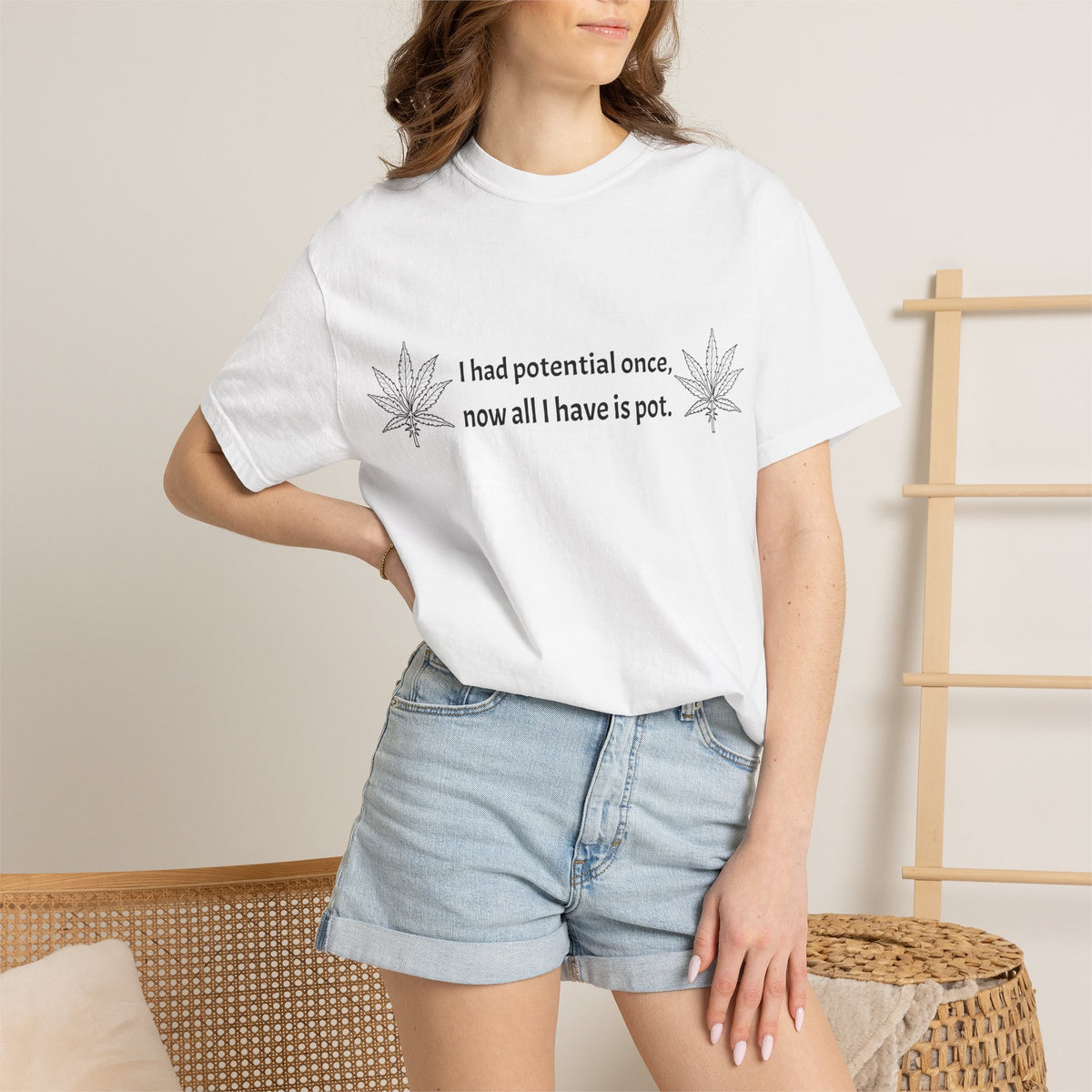 Cannabis Humor T-Shirt — "I had potential once, now all I have is pot."