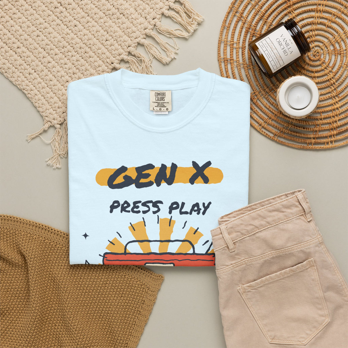 Press Play Boombox Music Graphic T-Shirt