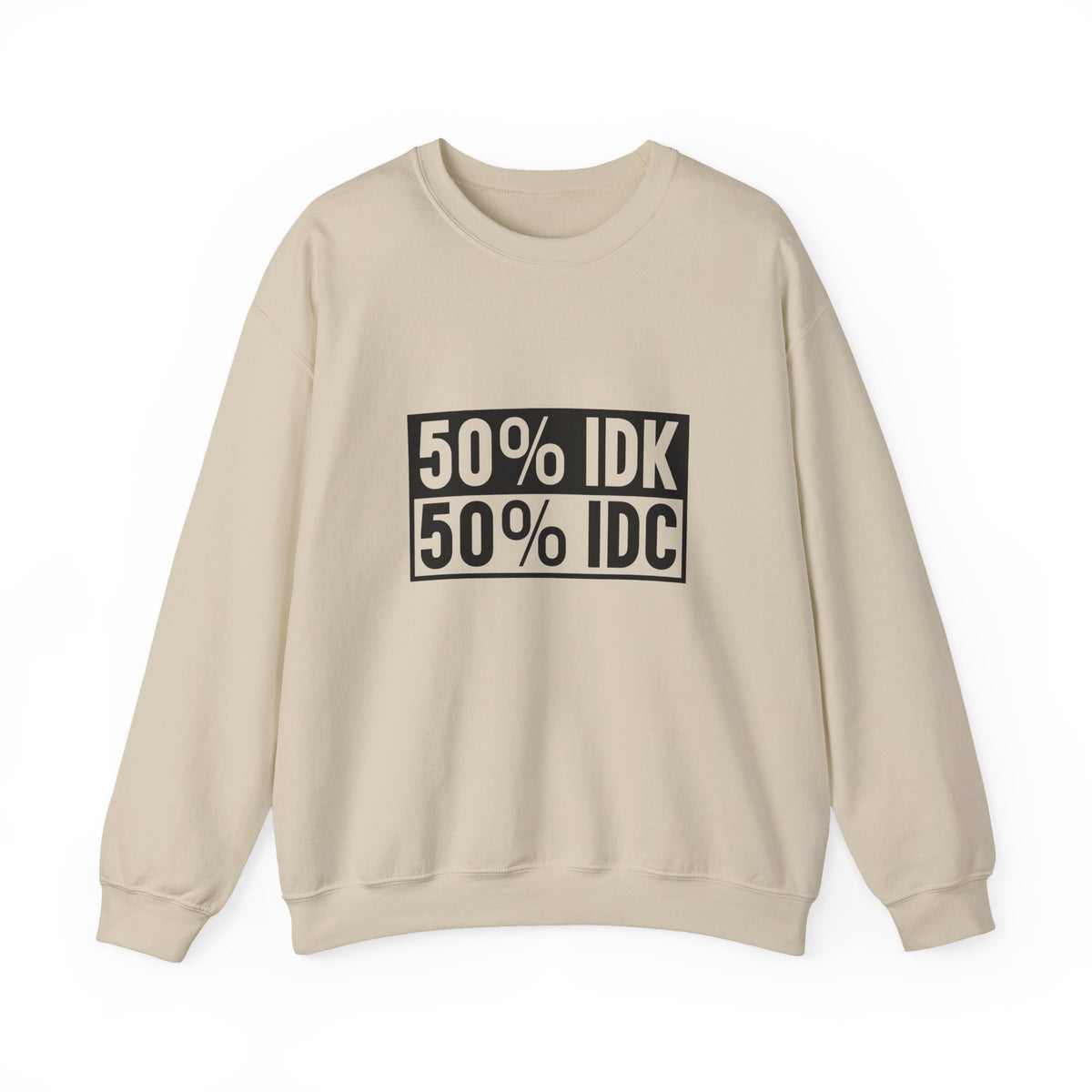 Crewneck Sweatshirt — 50% IDK / 50% IDC Graphic Pullover