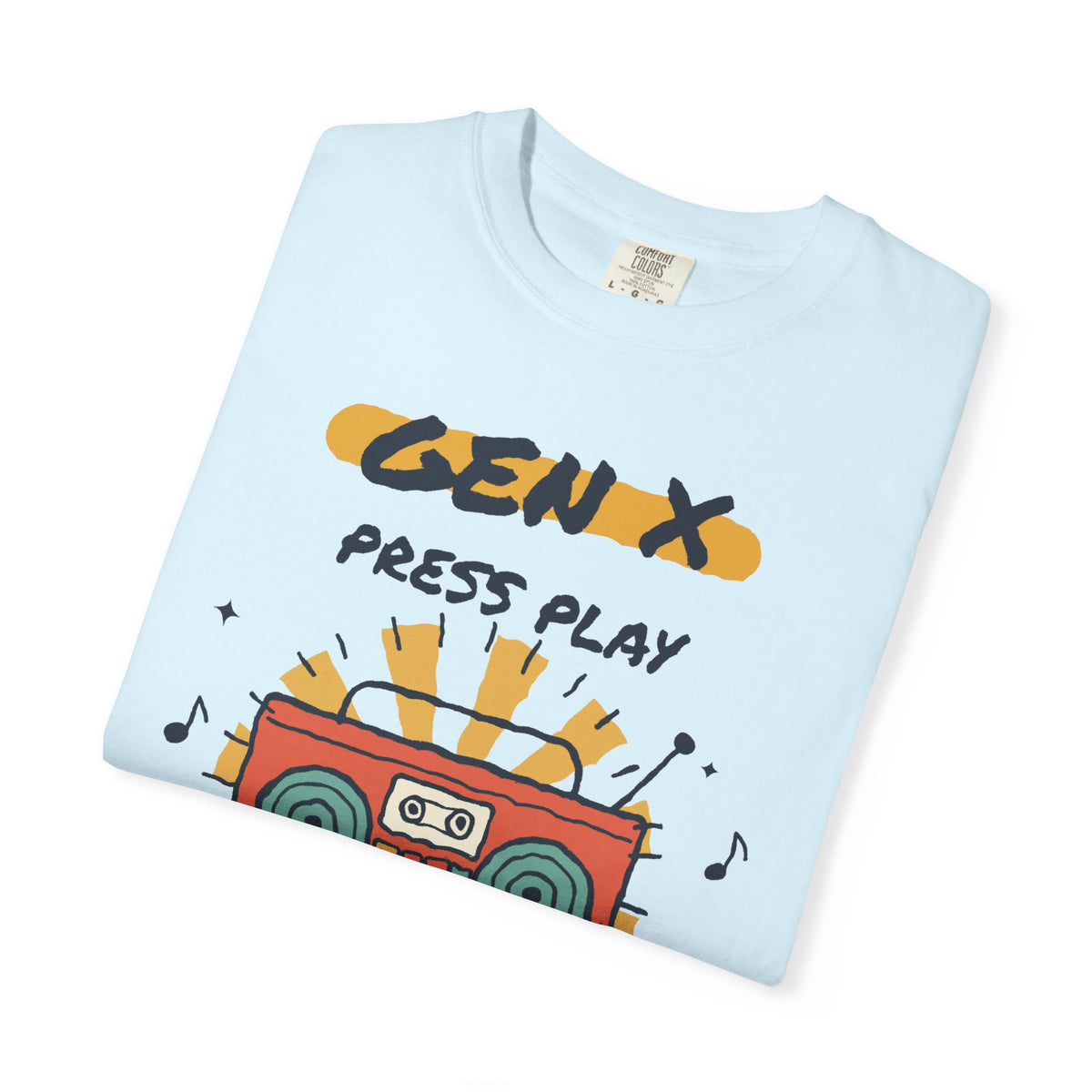 Press Play Boombox Music Graphic T-Shirt