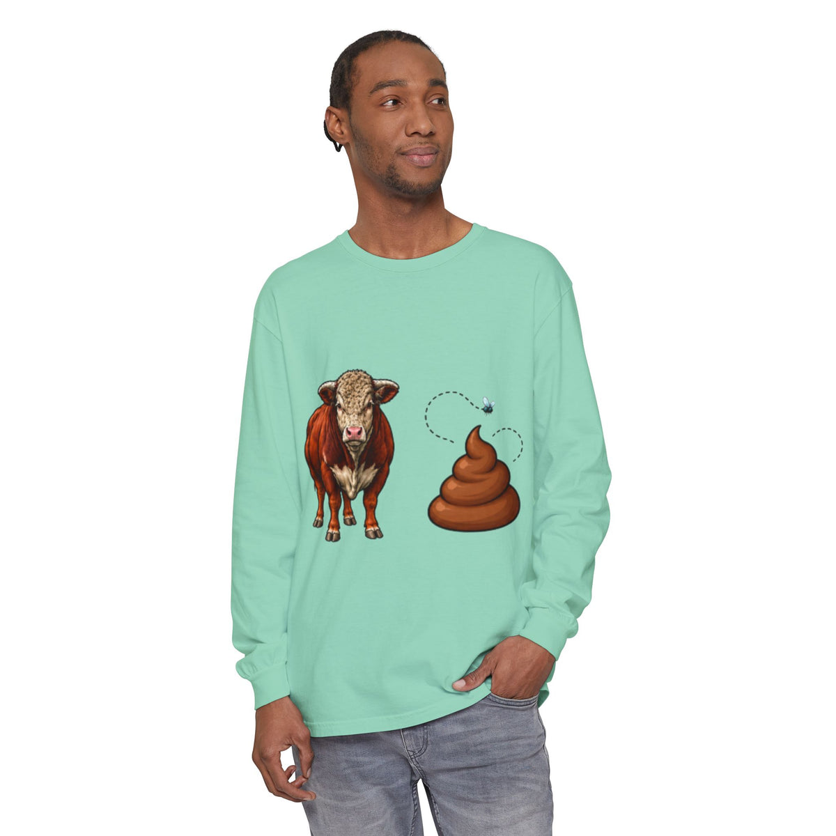 Bull & Poo Graphic Long Sleeve Tee