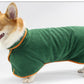 Pet Puppy Clothes Bathing Robe Neck Pet Clothes Tucked Waist Dog Shirts