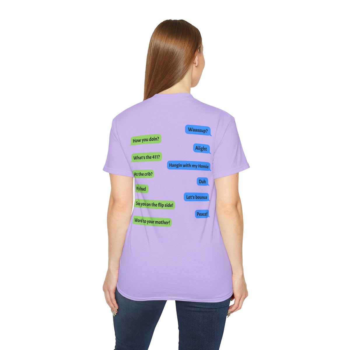 Gen X Text Tee — Retro Text Bubble Shirt with Nostalgic Phrases