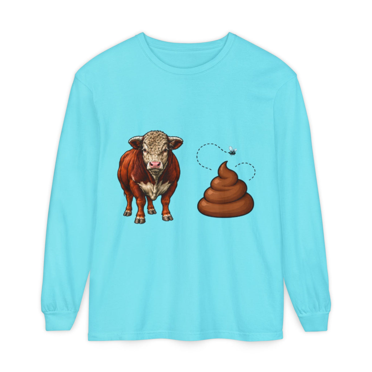 Bull & Poo Graphic Long Sleeve Tee