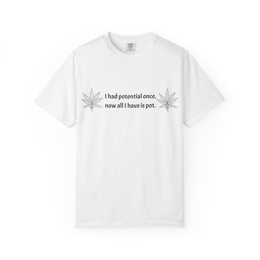 Cannabis Humor T-Shirt — "I had potential once, now all I have is pot."