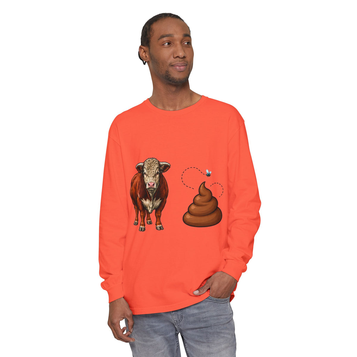 Bull & Poo Graphic Long Sleeve Tee
