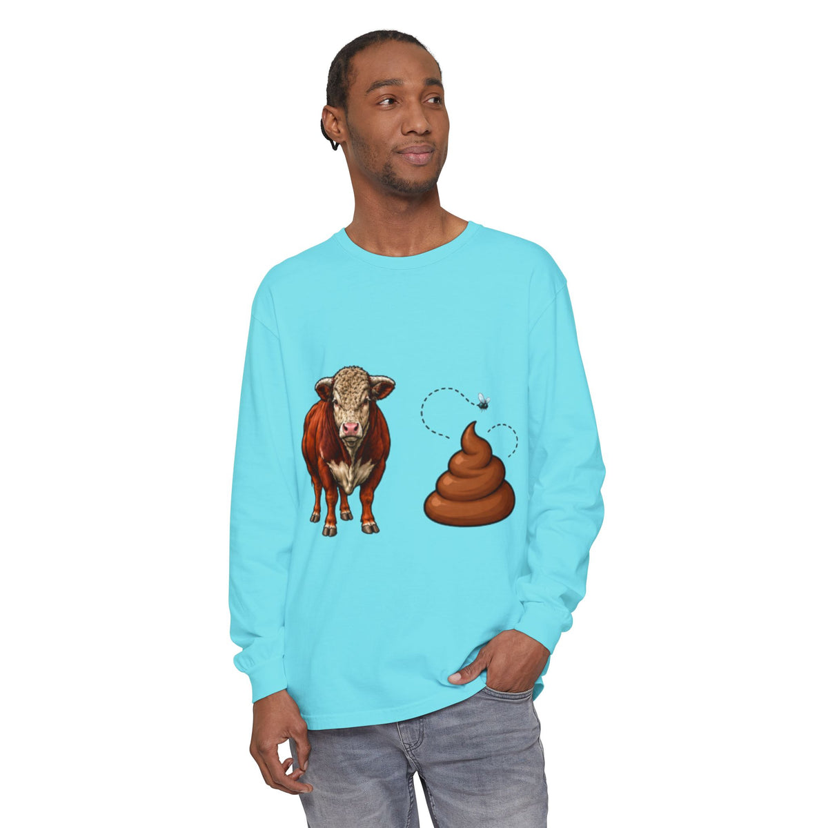 Bull & Poo Graphic Long Sleeve Tee