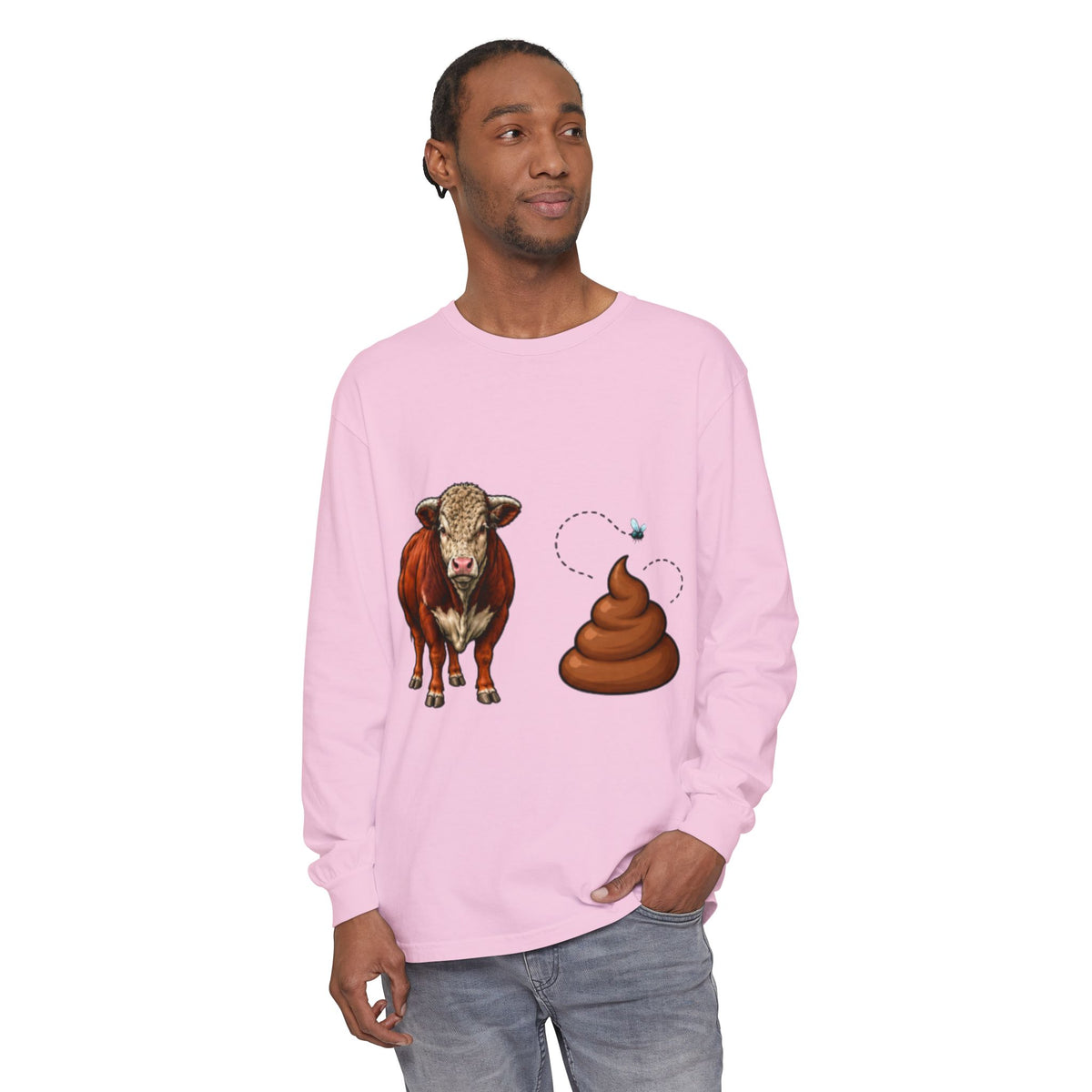 Bull & Poo Graphic Long Sleeve Tee