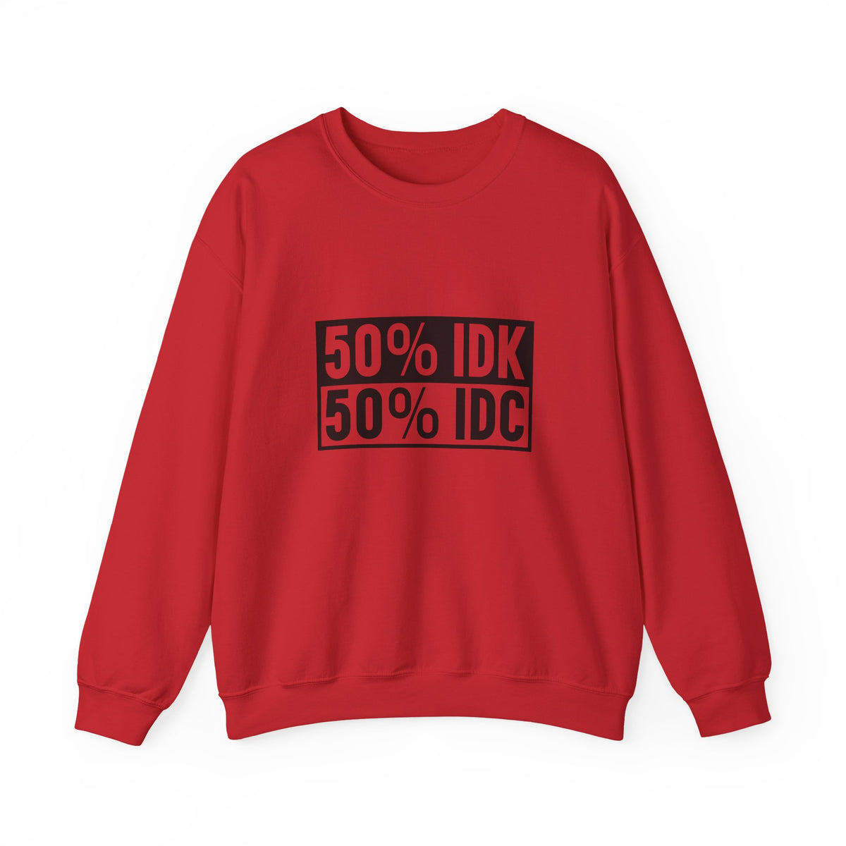 Crewneck Sweatshirt — 50% IDK / 50% IDC Graphic Pullover