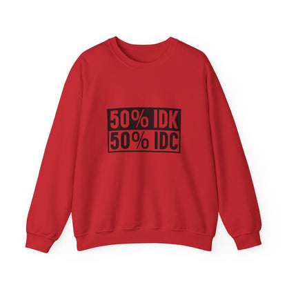 Crewneck Sweatshirt — 50% IDK / 50% IDC Graphic Pullover