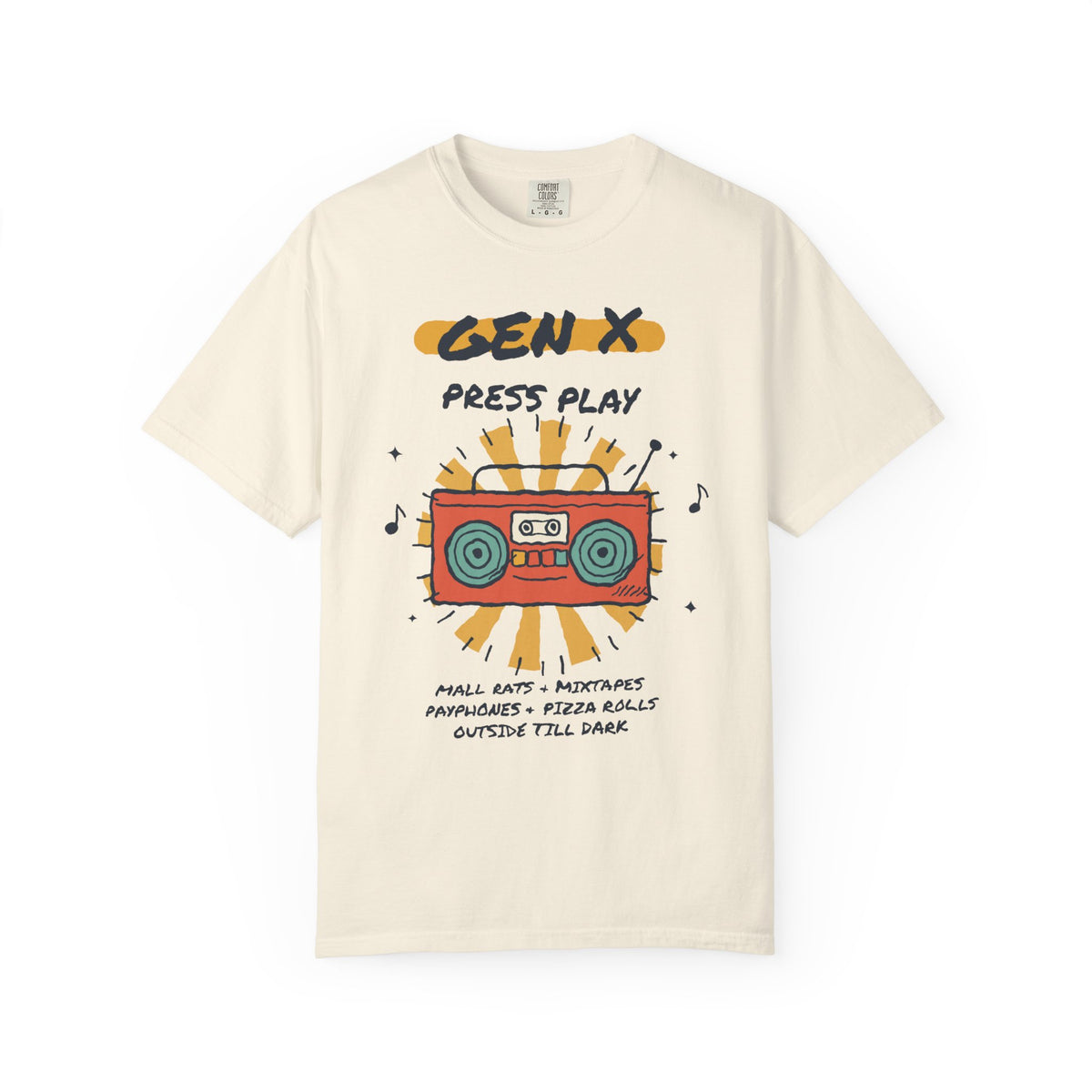 Press Play Boombox Music Graphic T-Shirt
