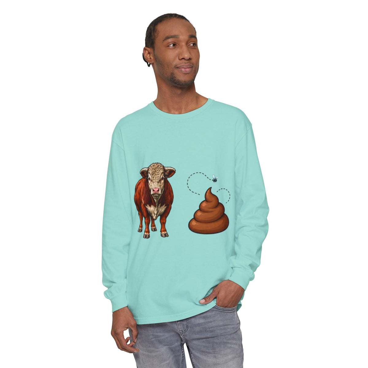 Bull & Poo Graphic Long Sleeve Tee
