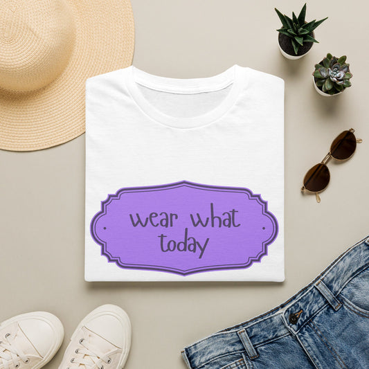 Wear What Today T-Shirt — Funny Casual Graphic Tee with Purple Label