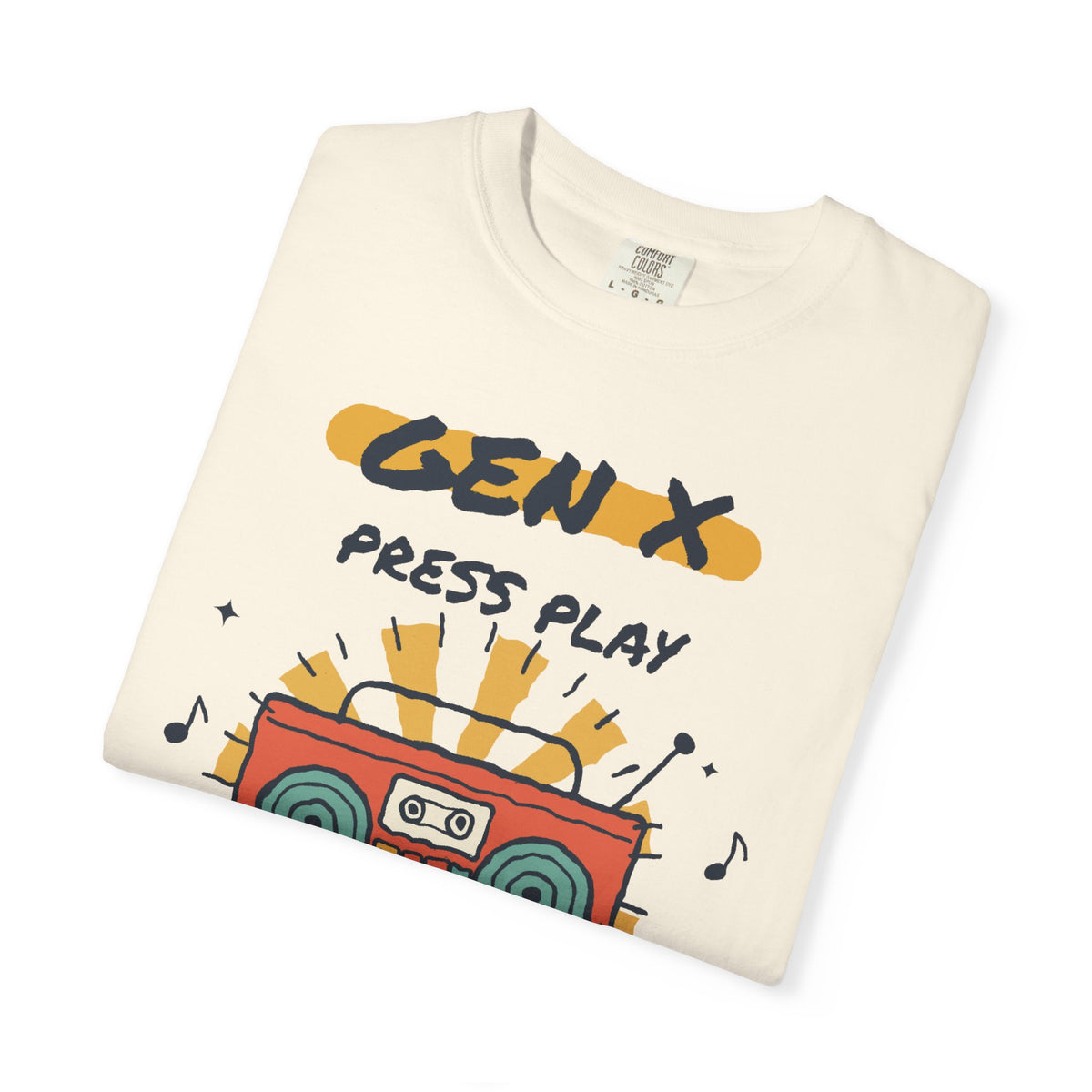 Press Play Boombox Music Graphic T-Shirt