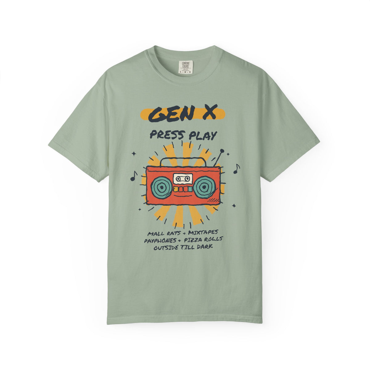 Press Play Boombox Music Graphic T-Shirt