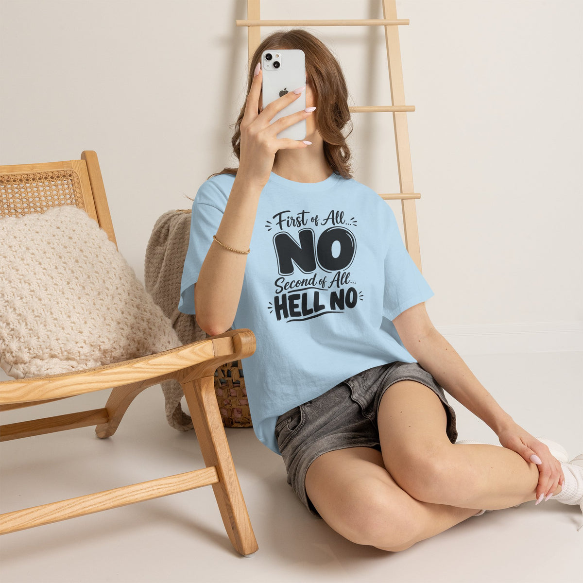 No / Hell No Graphic Tee — Funny Slogan Casual T‑Shirt