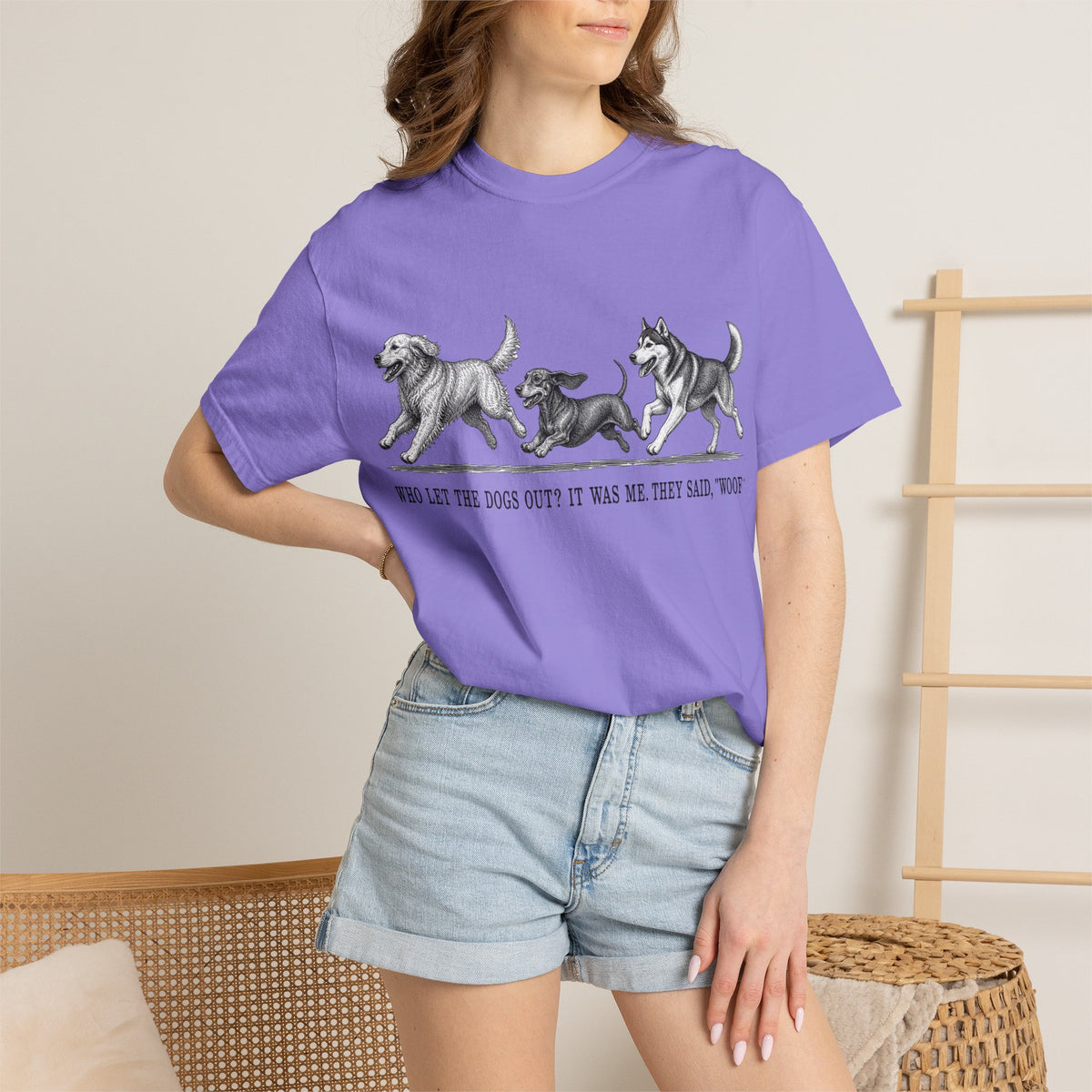 Dog Parade T-Shirt — "Who Let the Dogs Out?" Vintage Puppy Graphic Tee