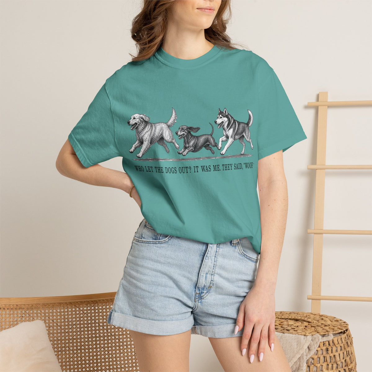 Dog Parade T-Shirt — "Who Let the Dogs Out?" Vintage Puppy Graphic Tee