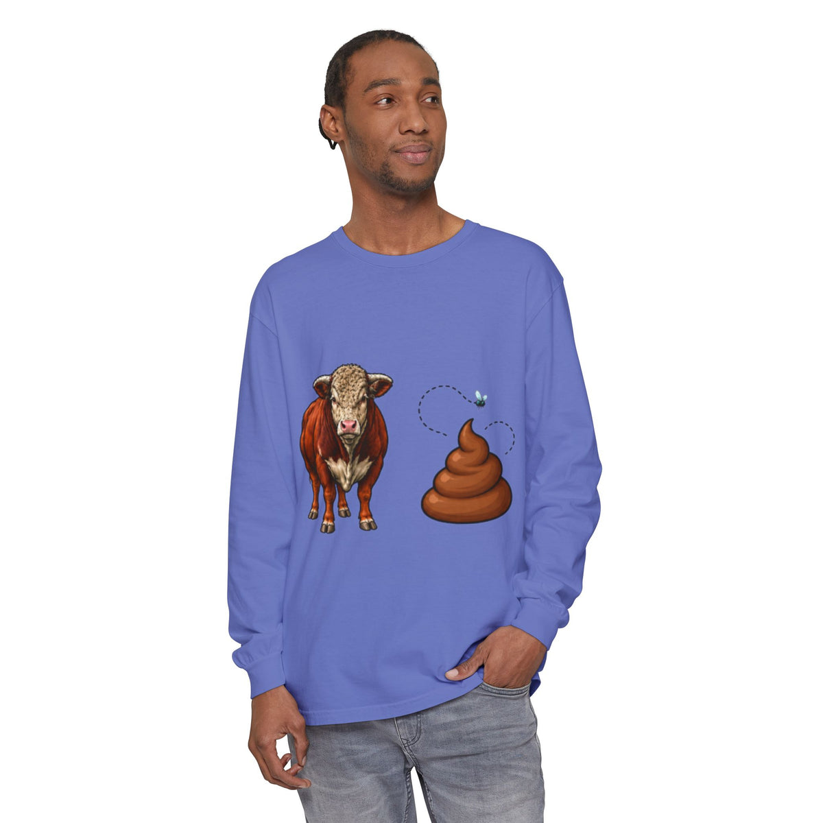 Bull & Poo Graphic Long Sleeve Tee