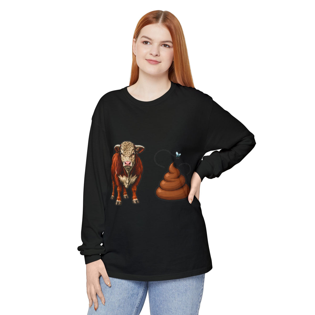 Bull & Poo Graphic Long Sleeve Tee