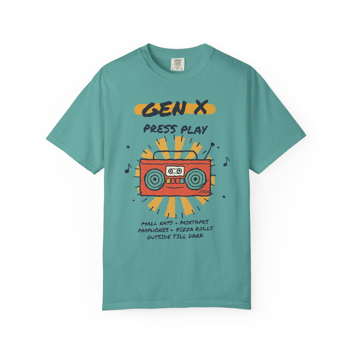 Press Play Boombox Music Graphic T-Shirt