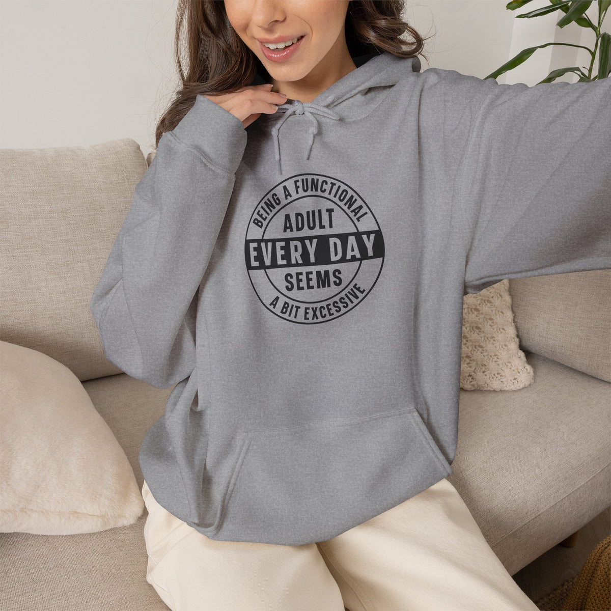 Every Day Seems Adult Hooded Sweatshirt — Funny Minimalist Graphic Hoodie