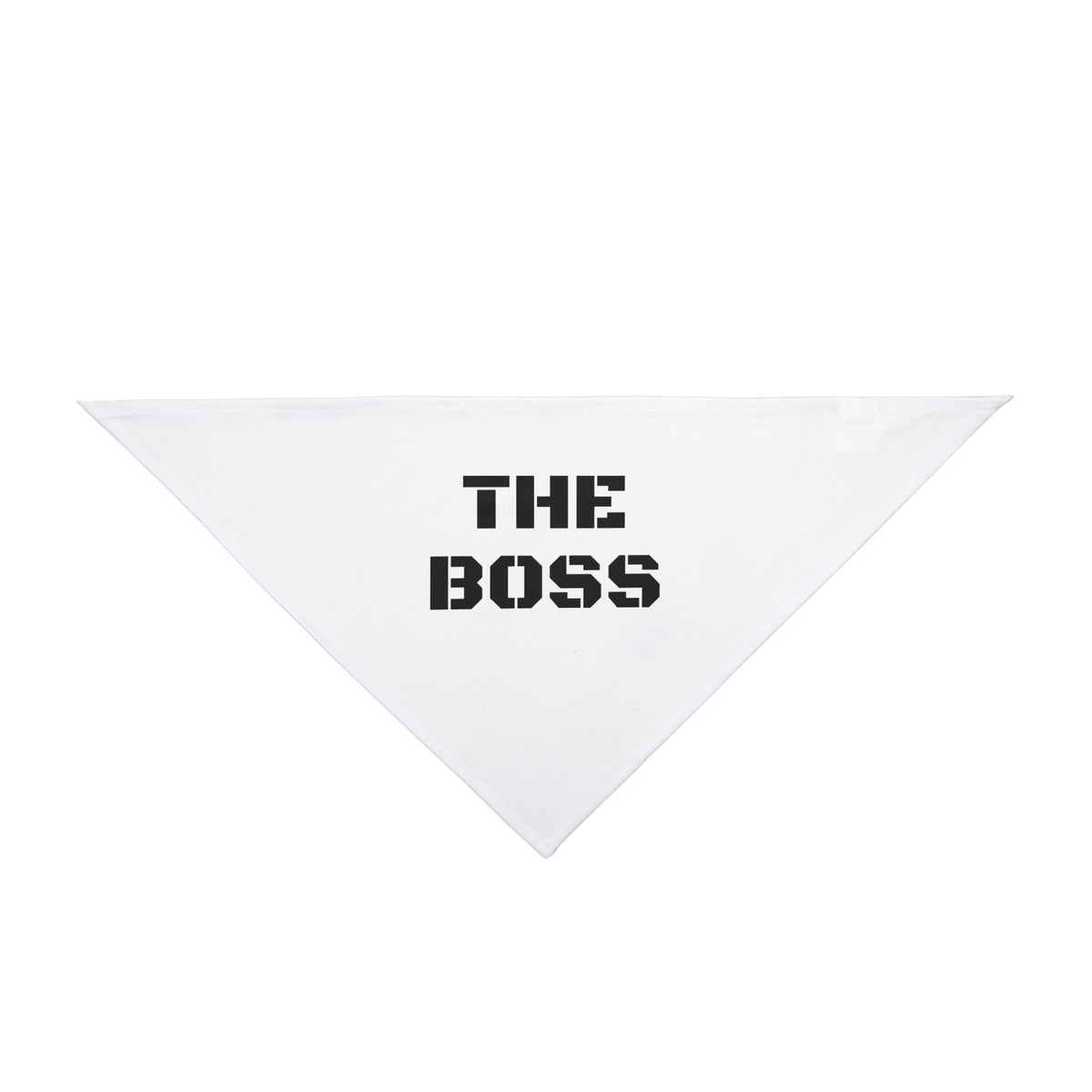 Pet Bandana — "THE BOSS" Bold Stencil Dog & Cat Bandana, Funny Pet Accessory Gift