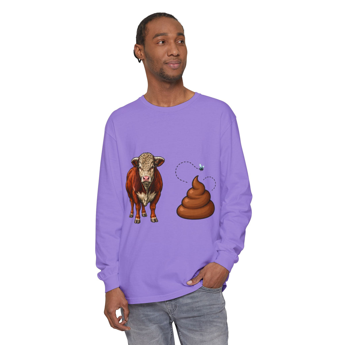 Bull & Poo Graphic Long Sleeve Tee