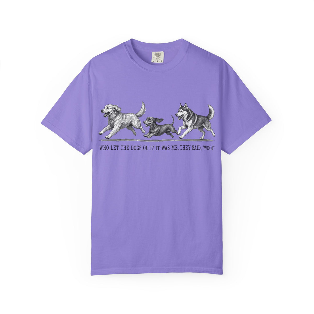 Dog Parade T-Shirt — "Who Let the Dogs Out?" Vintage Puppy Graphic Tee