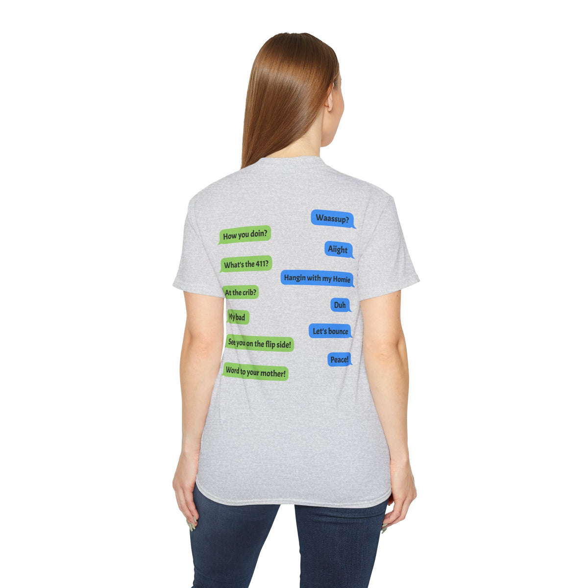 Gen X Text Tee — Retro Text Bubble Shirt with Nostalgic Phrases