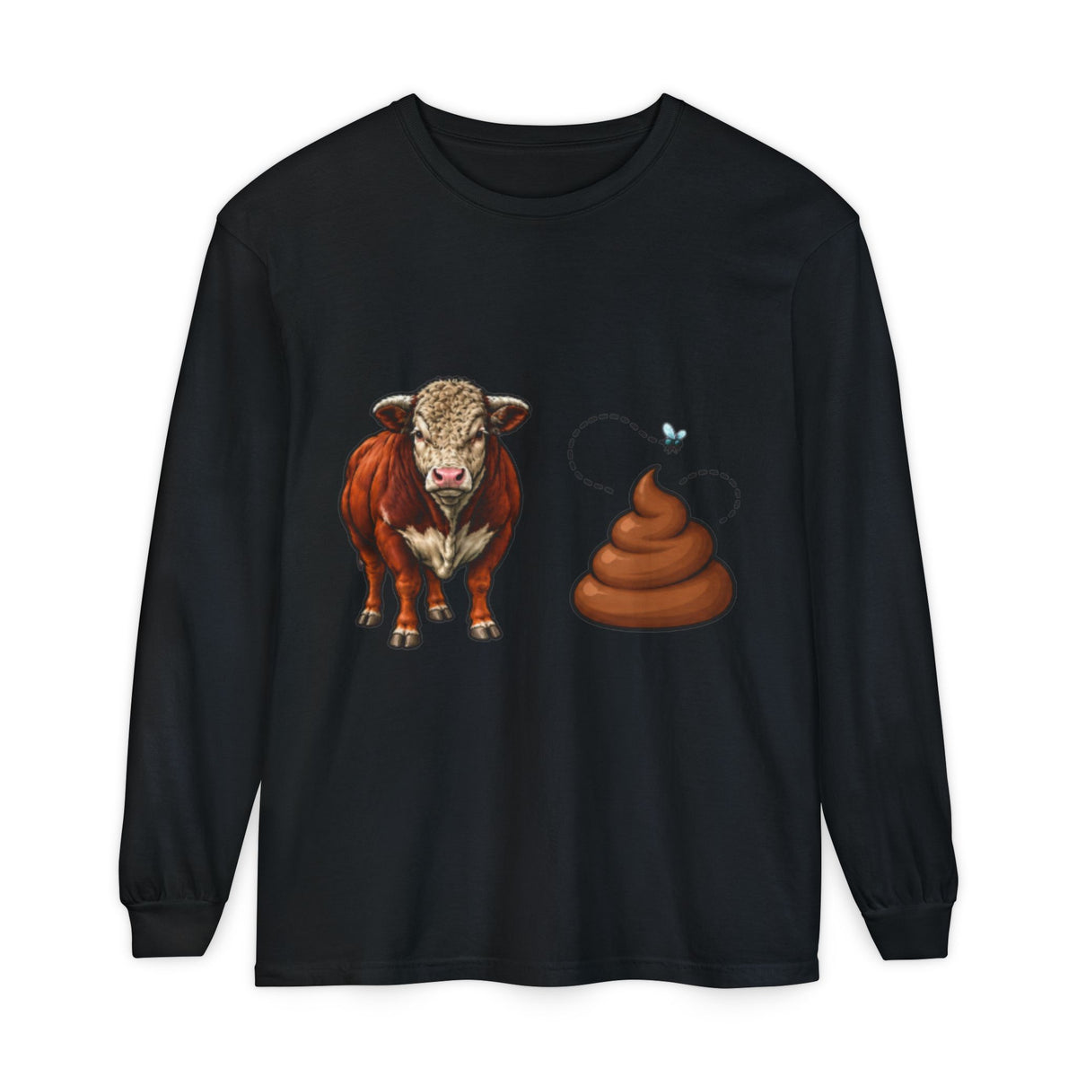 Bull & Poo Graphic Long Sleeve Tee